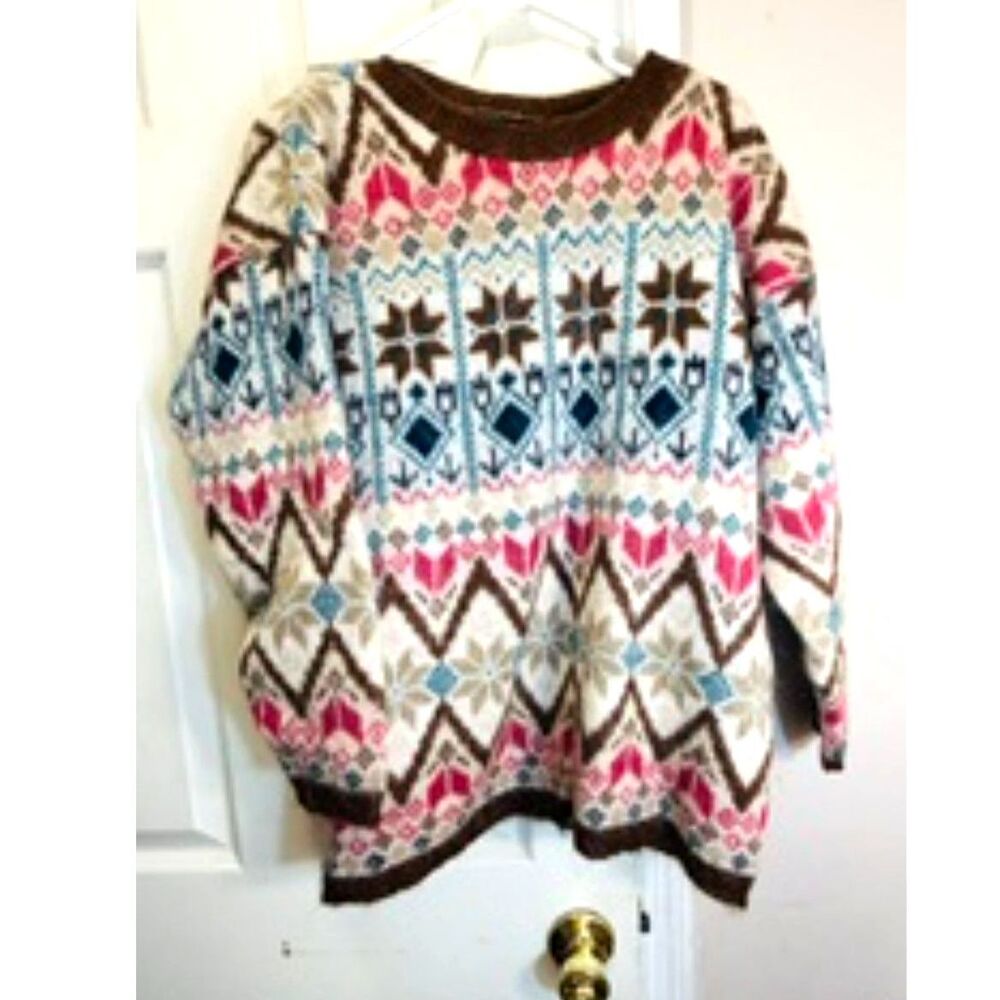 VTG Pasta Sweater Wool Mohair Nordic 90s Retro Sweater Sz Medium